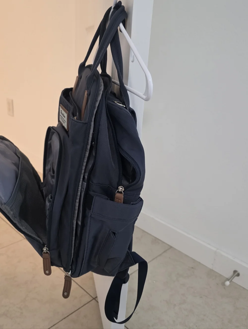 Ruvalino Diaper Bag Backpack Navy Blue Multi-Pocket Baby Bag Travel Organizer